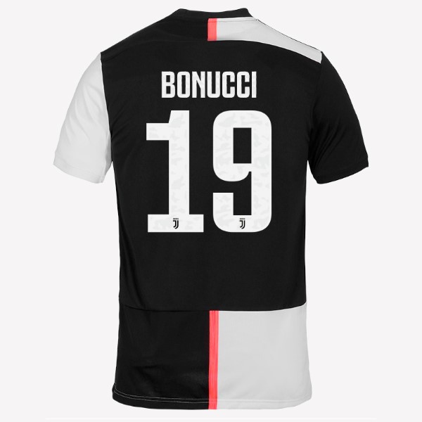 Camiseta Juventus NO.19 Bonucci Primera equipación 2019-2020 Blanco Negro
